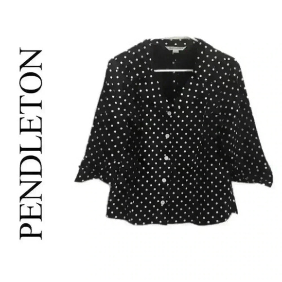Pendleton light weight black and white polka dot blazer Size Small - Picture 1 of 6